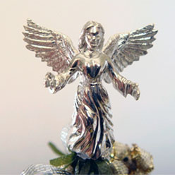 40cm Tree Topper Angel Silver 
